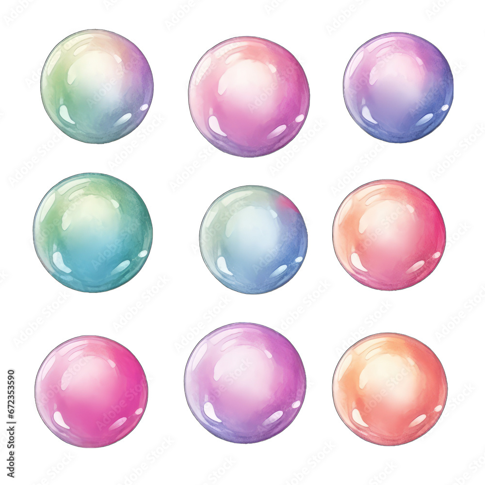 illustration of a bubble, Iridescent, transparent background illustration of a bubble, Iridescent, transparent background