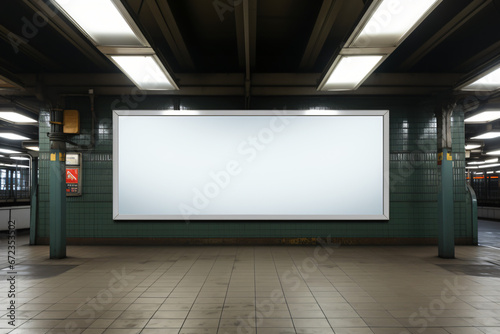 empty subway station advertisement board 