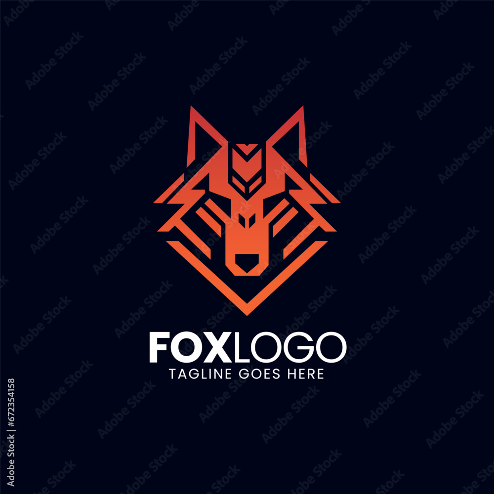 Fototapeta premium Wolf logo design vector, Wolves head logo design template for a gaming logo 