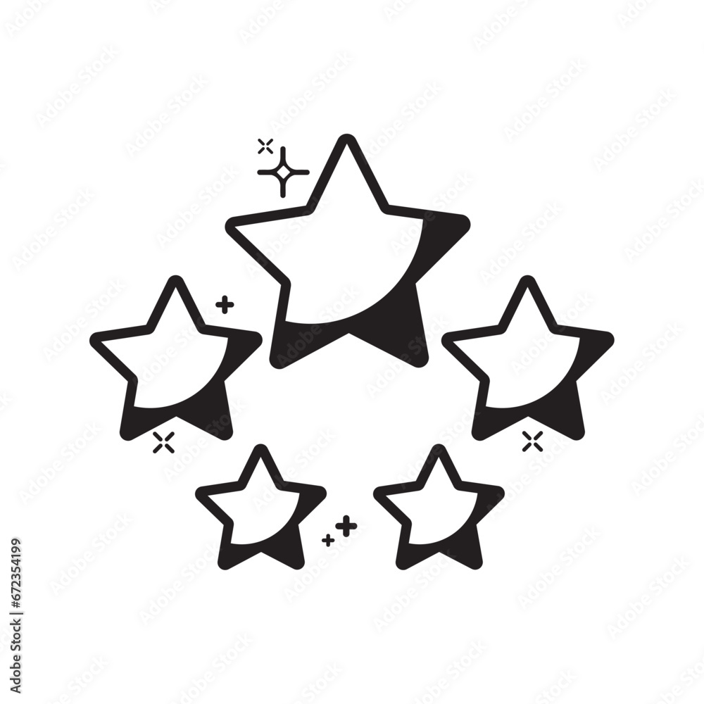 Isolated group of monochrome star shapes icon Vector Isolated group of monochrome star shapes icon Vector