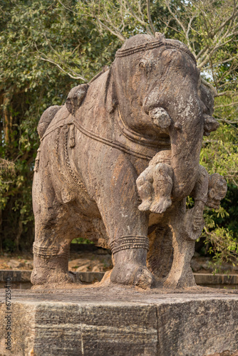 Ancient Indian architecture Konark Sun Temple in Odisha, India. This historic temple was built in 13th century. This temple is an world heritage site.