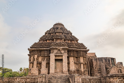 Ancient Indian architecture Konark Sun Temple in Odisha  India. This historic temple was built in 13th century. This temple is an world heritage site.