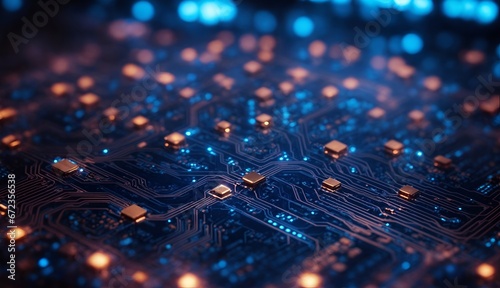 A Detailed Close-Up of a Computer Circuit Board
