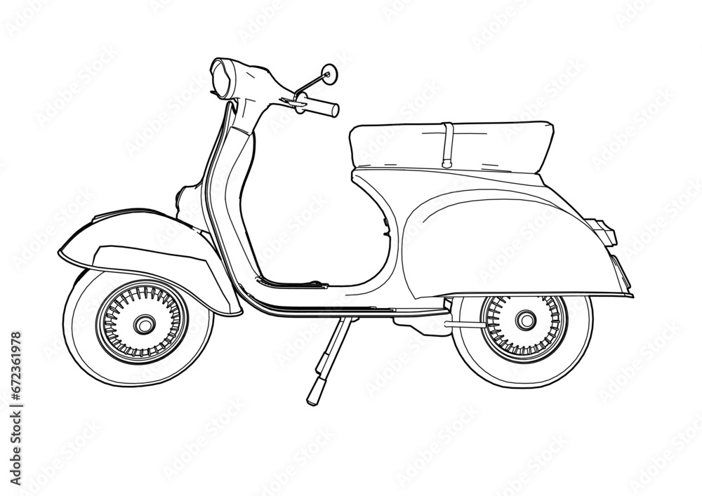 Scooter Motorcycle Vector Silhouette Scooter Motorcycle Vector Silhouette