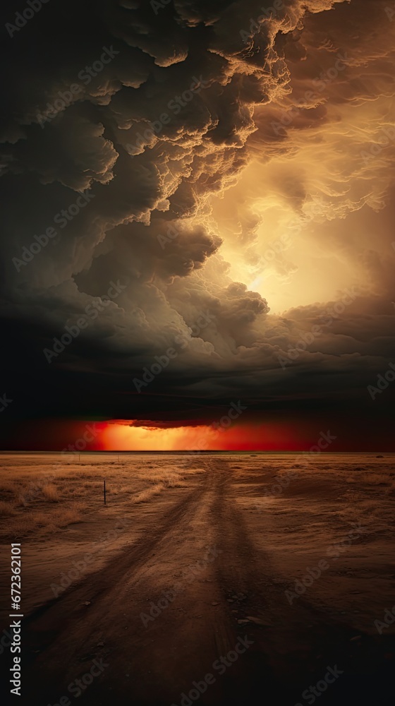 Landscape, big strom clouds over the field Landscape, big strom clouds over the field
