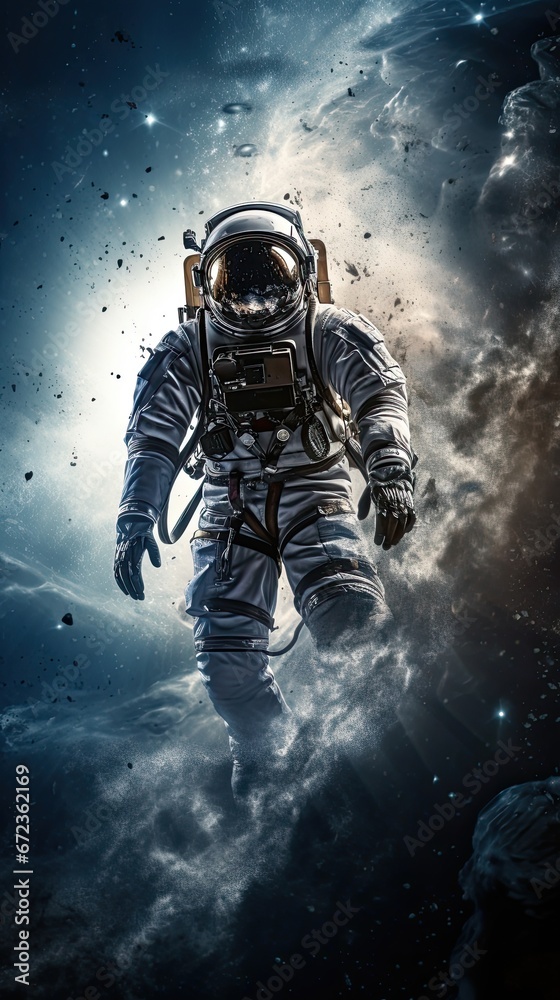 Astronaut floating in space Astronaut floating in space