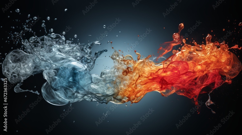 fire and water splash ai generated