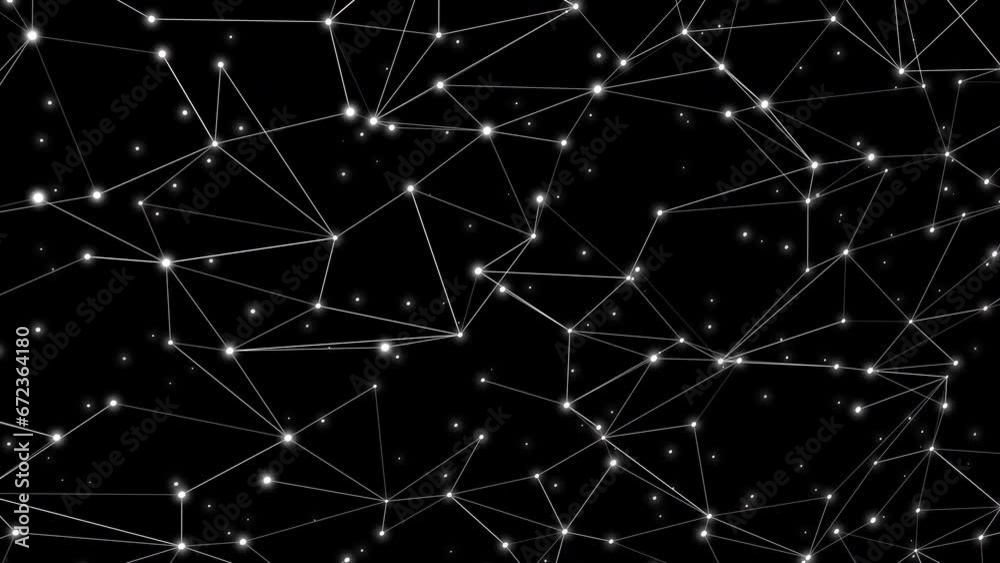 Abstract background of connected lines modern concept of connectivity. Black background and white lines and dots dynamic and geometric abstract design Abstract background of connected lines modern concept of connectivity. Black background and white lines and dots dynamic and geometric abstract design