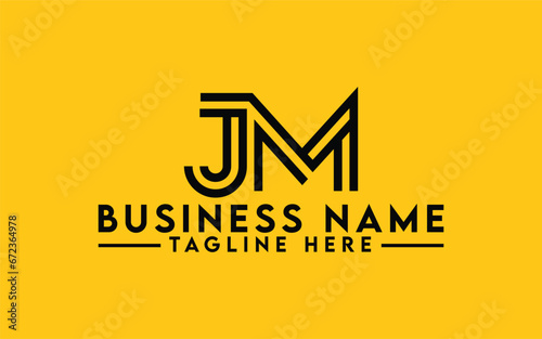 Letter JM Logo Design, JM Line art Monogram Logo Design Template