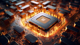 Revolutionizing Computing: Qualcomm's Futuristic Quantum CPU Innovation background ai generated