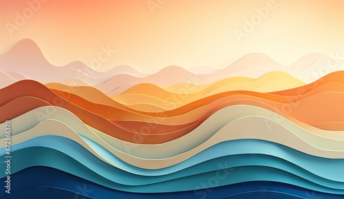 a paper wave background against sunset at sunset Generative AI