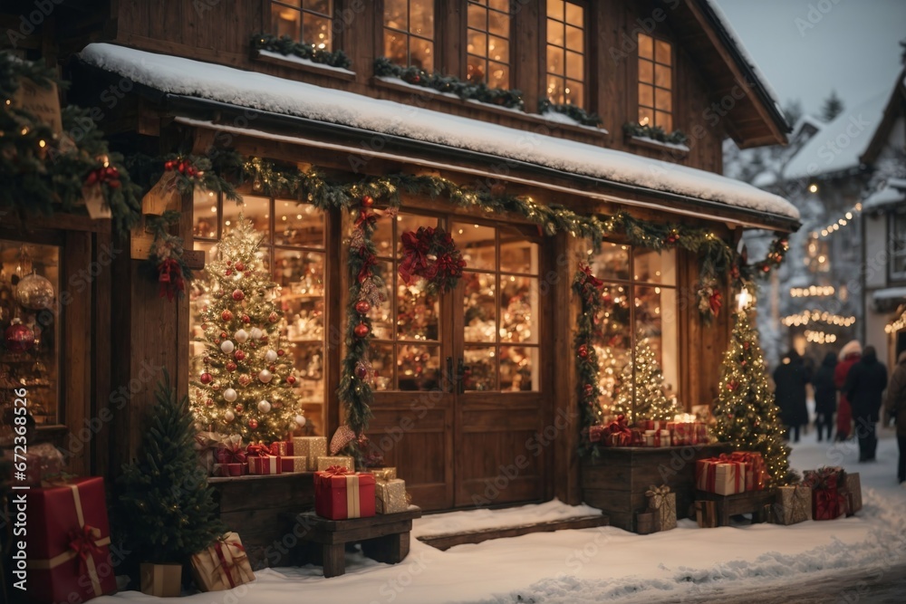 A Cozy Christmas Shop Overflowing with Festive Presents