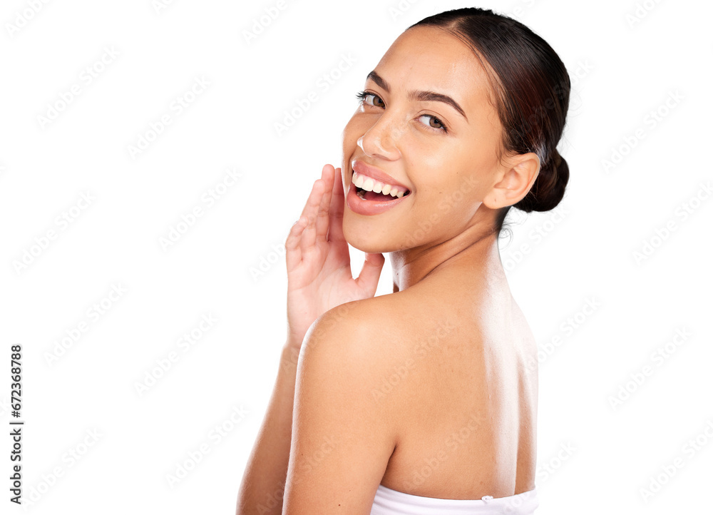 Skincare, portrait and woman in wellness, beauty and luxury secret isolated on a transparent PNG background. Face, skin and body care by girl model relax with smile, spa facial and cosmetic treatment Skincare, portrait and woman in wellness, beauty and luxury secret isolated on a transparent PNG background. Face, skin and body care by girl model relax with smile, spa facial and cosmetic treatment