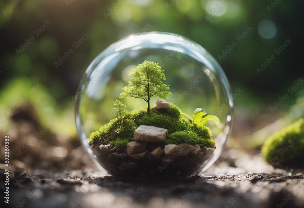 Sustainable environment concept The image depicts human thinking toward preserving nature Sustainable environment concept The image depicts human thinking toward preserving nature