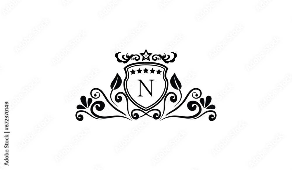 Luxury Elegant Leaves Card Logo N