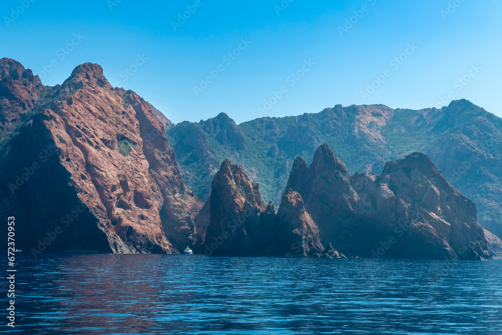 Naklejka premium Réserve Naturelle de Scandola, National park Scandola, Corsica, France