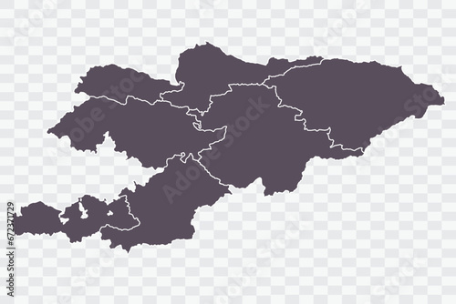 Kyrgyzstan Map Graphite Color on White Background quality files Png