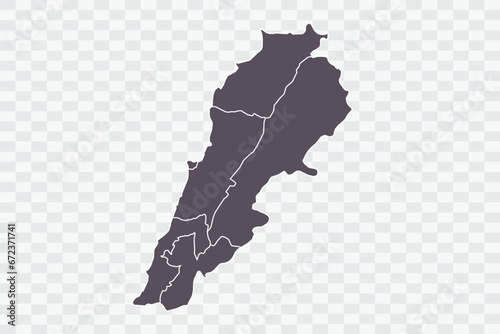 Lebanon Map Graphite Color on White Background quality files Png