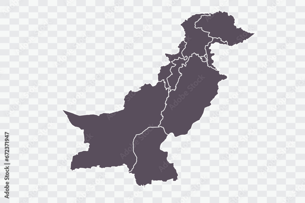 Pakistan Map Graphite Color on White Background quality files Png