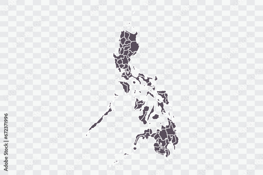Fototapeta premium Philippines Map Graphite Color on White Background quality files Png