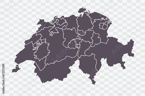 Switzerland Map Graphite Color on White Background quality files Png