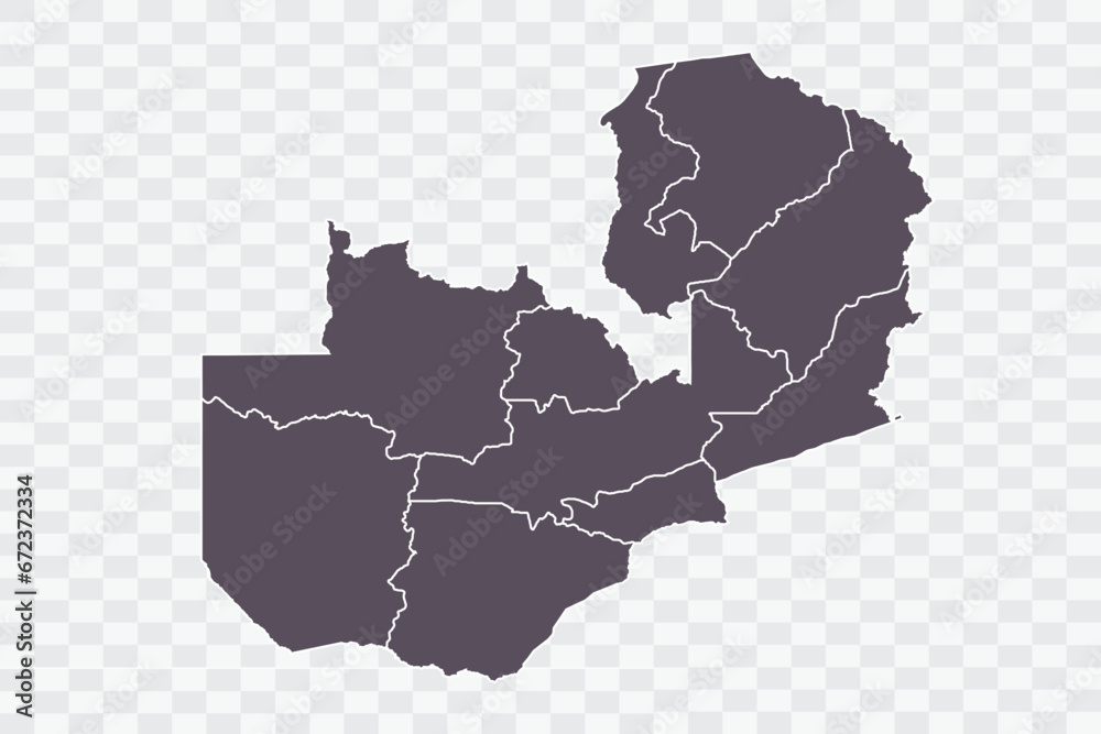 Zambia Map Graphite Color on White Background quality files Png