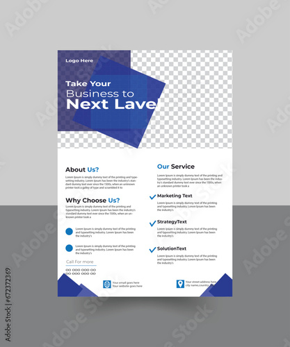 Corporate business flyer promotion  proposal  advertise  publication  Flyer Template Geometric shape flyer in A4Vector