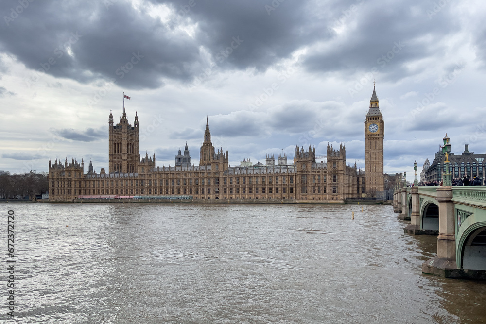 Palace of Westminster and Big Ben tower in London, England Palace of Westminster and Big Ben tower in London, England