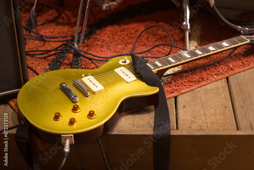 Fotografija Golden guitar on stage