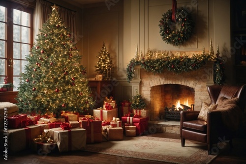 christmas tree with fireplace © Usman