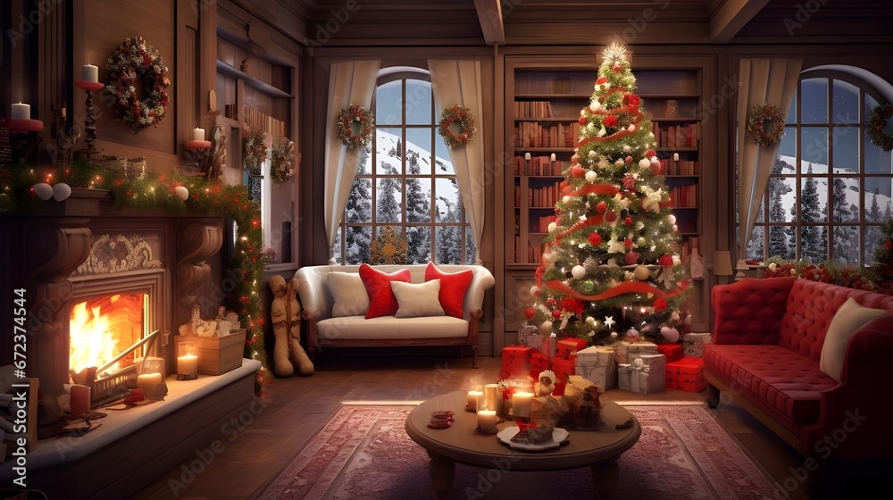 Christmas joy in a cozy and magical cottage
