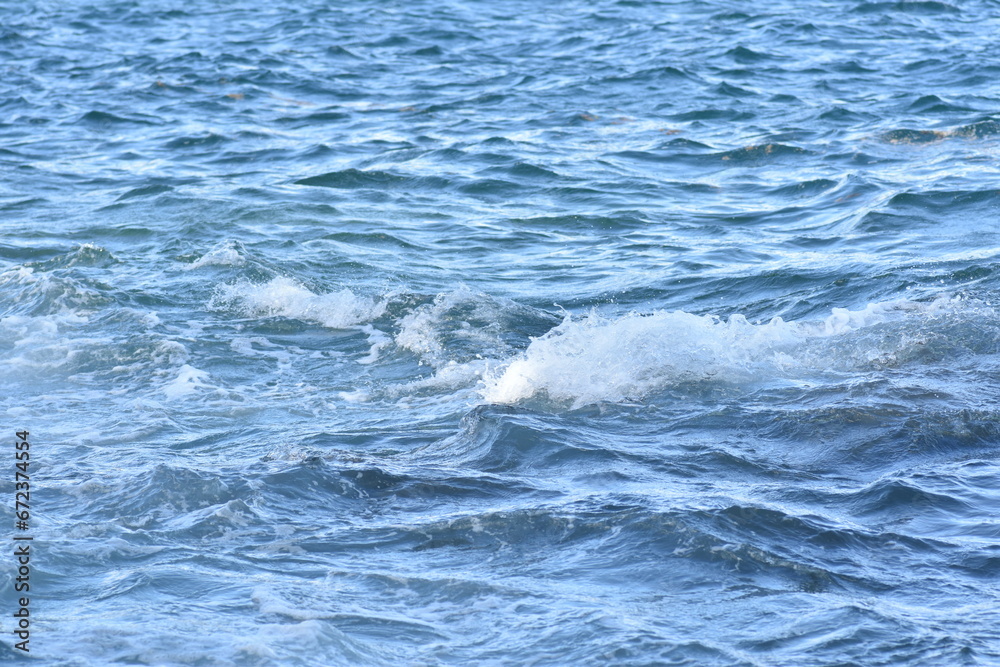 Naklejka premium Ocean Waves, Sea Waves, Blue Tone, Ocean texture