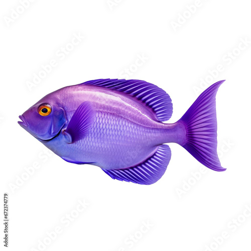 Purple Fish Isolated on Transparent Background PNG