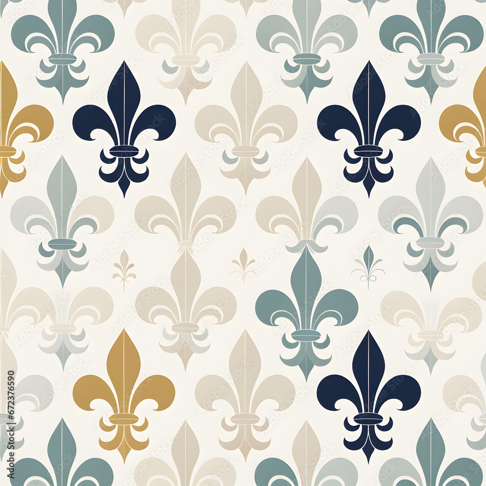 Seamless vintage pattern with fleur de lis