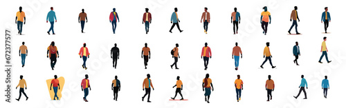 Set of different men wearing coats, stylish autumn, winter warm clothes. Big collection of male characters standing and walking full length. vector realistic illustration isolated on white background