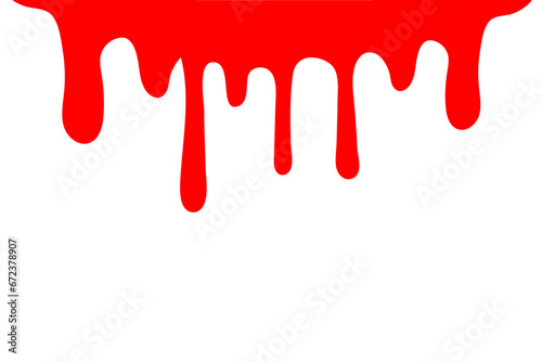 Dripping paint drips isolated on white