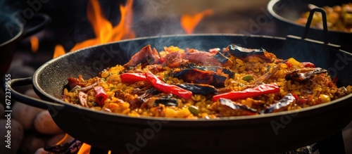 A fire at a food festival in Estoril Lisbon cooks a vegetarian paella