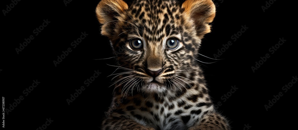 A direct stare from a young leopard scientifically known as Panthera pardus A direct stare from a young leopard scientifically known as Panthera pardus