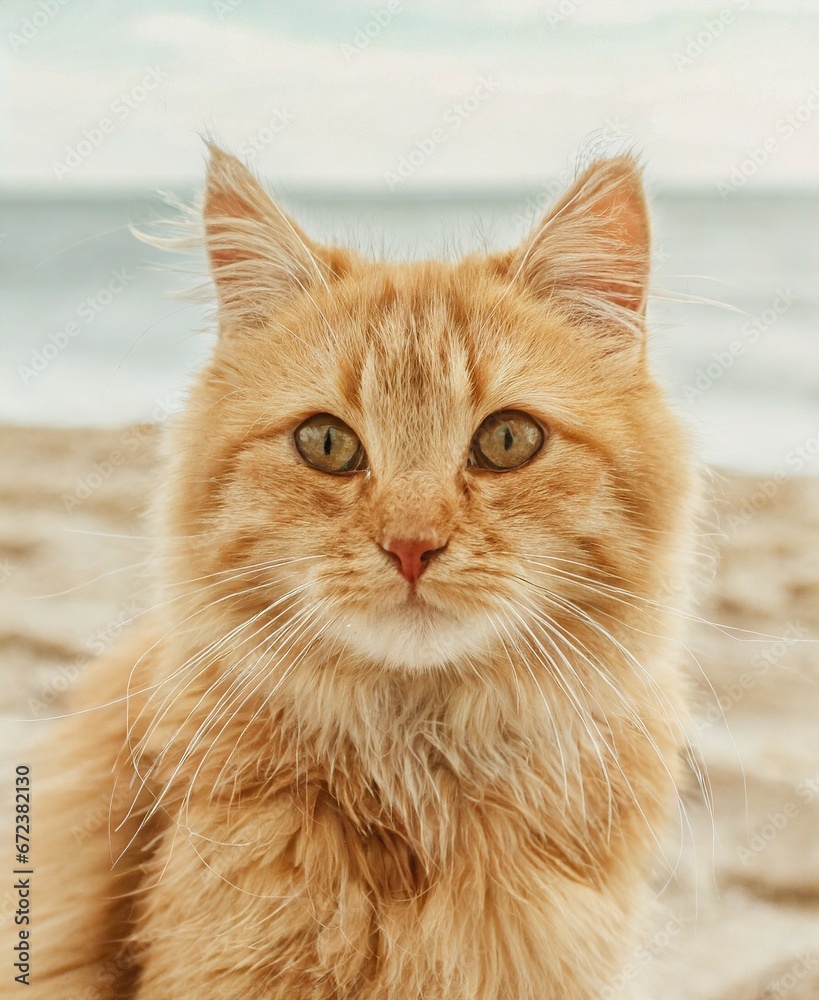 Fototapeta premium Cat on the beach