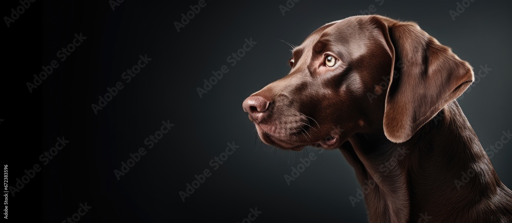 A beautiful portrait of a brown attentive dog