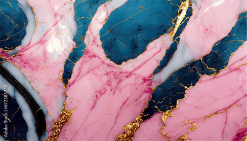blue-pink marble with gold effects