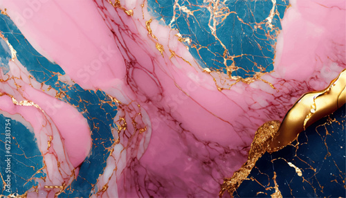 blue-pink marble with gold effects