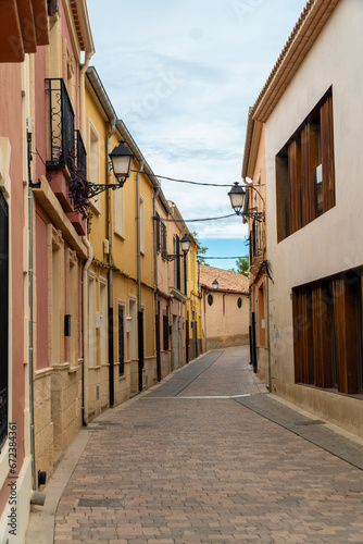 Beautiful empty street in Almansa old town.