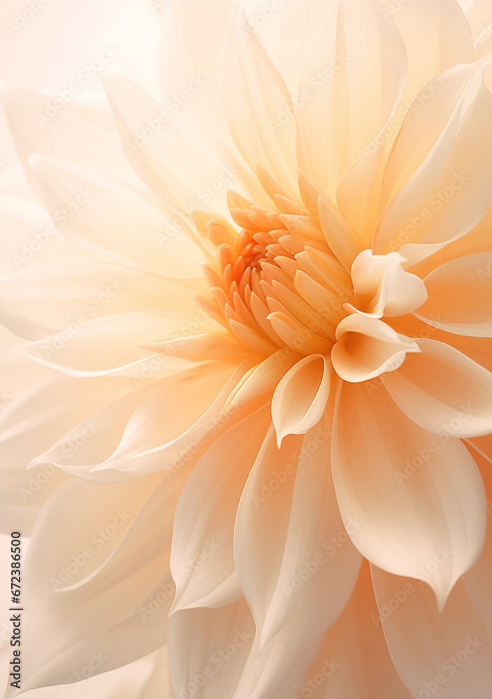 the center of the flower, in the style of minimal retouching, light amber and beige