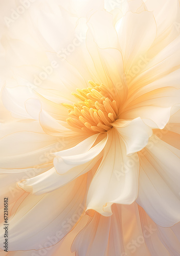 the center of the flower, in the style of minimal retouching, light amber and beige © alex