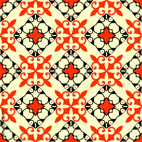 Classic Pattern Ornament, Decorative Seamless Geometric Pattern for Design Wallpaper, Fashion Print, Trendy Decor, Home Textile, Retro Decor Vector Illustration.