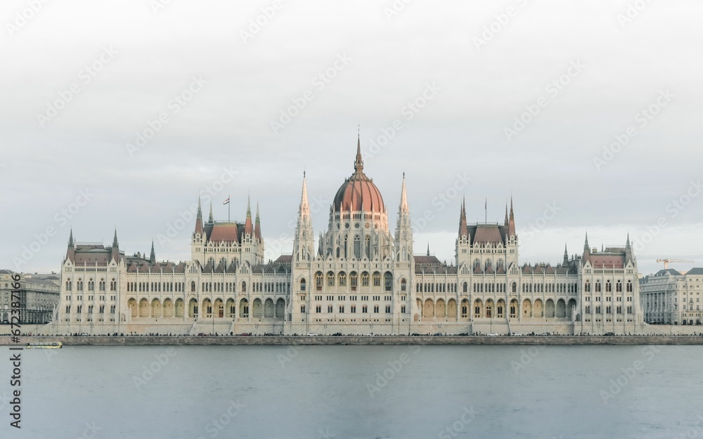 View of the Hungarian Parliament Building in Budapest.