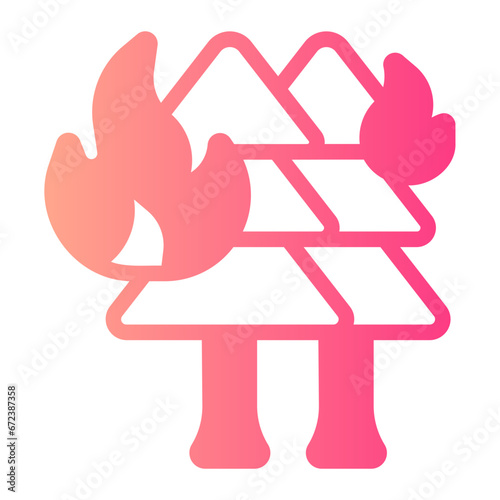 forest fire gradient icon
