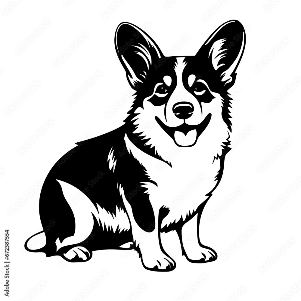 Fototapeta premium corgi vector