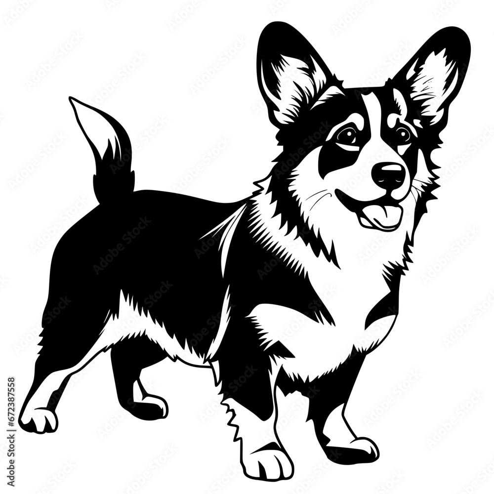 Fototapeta premium corgi vector
